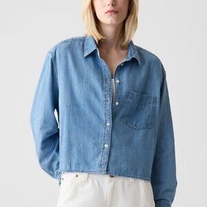 Gap Cropped Denim Shirt NWT